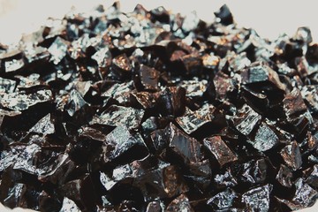 grass jelly a type of Chinese dessert close up