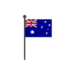 australia flag with pole icon vector isolated on white background