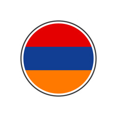 Circle armenia flag with icon vector isolated on white background