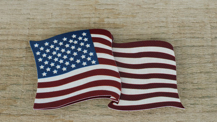 Obraz premium American flag close up on wood background