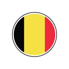 Circle belgium flag with icon vector isolated on white background