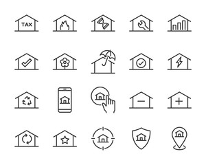 set of home icons, such as smart home, cloud, sale, wifi, tax, phone