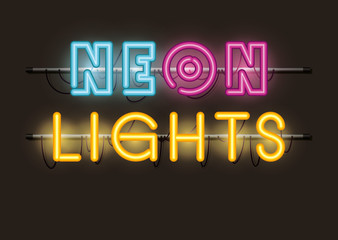 fonts neon lights icons