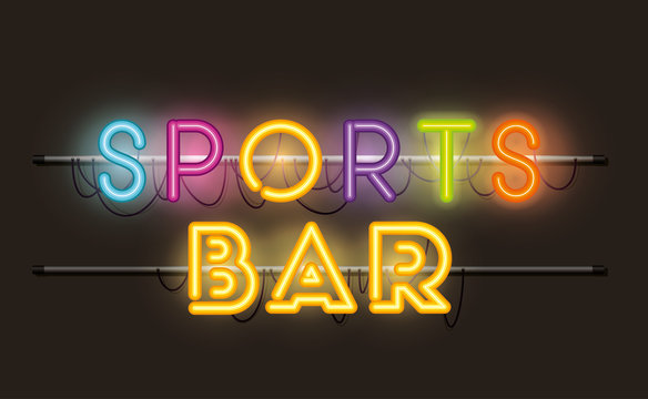 sports bar fonts neon lights
