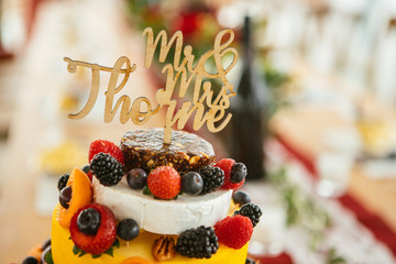 Shot of Wedding cake and decoration