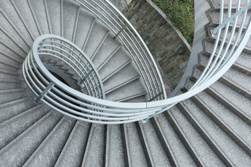 Empty spiral staircase, viewed from top