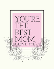 happy mothers day card with herbs square frame