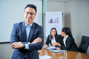 Cheerful confident entrepreneur