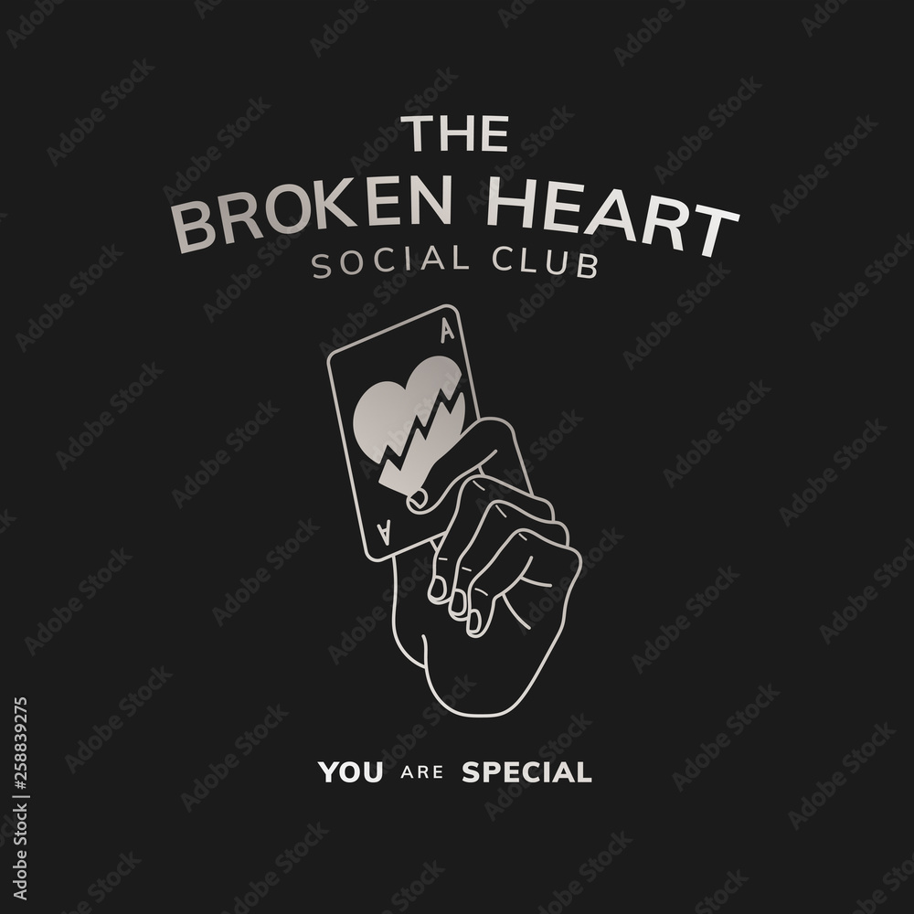 Sticker The broken heart club illustration