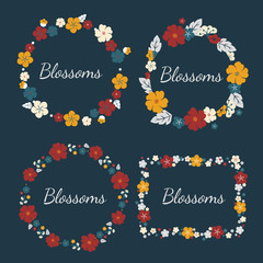 Colorful flowers set