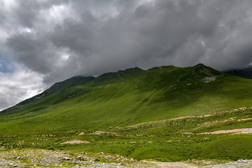 Fototapeta premium Mountain Panorama - Kazbegi, Georgia