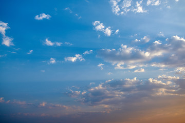 Beautiful sky peach in the evening in Thailand