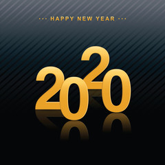 2020 Happy New Year or Christmas Background creative greeting card design illustrator Eps 10