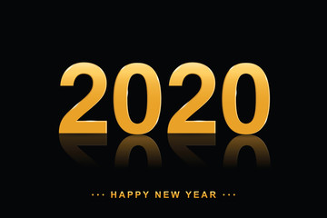 2020 Happy New Year or Christmas Background creative greeting card design illustrator Eps 10