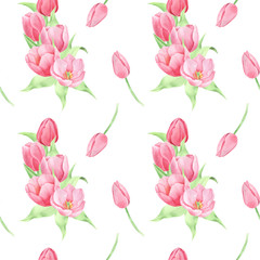 Watercolor spring flowers