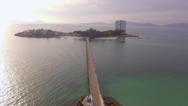 AERIAL: The beautiful Toralla Island and its bridge