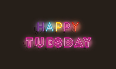 happy tuesday fonts neon lights