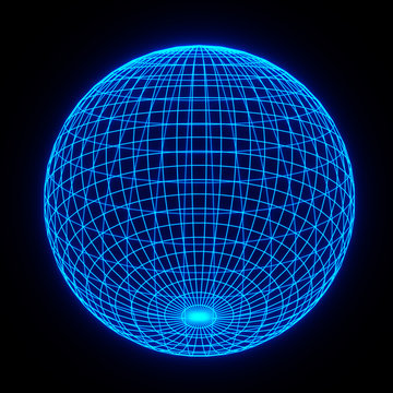 Wire Planet 1 -Blue- Scifi 3D Motion Graphics Design 