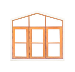 Wooden window frame isolated