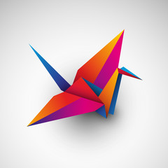 Żuraw origami. Logo wektor © Rzoog