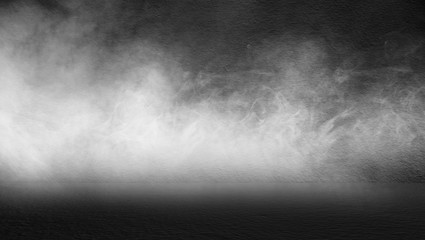 empty dark room abstract fog smoke glow rays wall and floor interior displays product