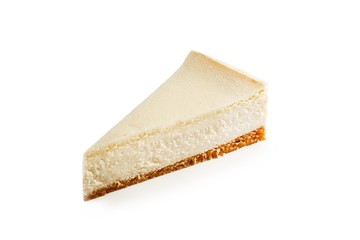 Cheesecake on a white background