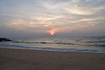 sunset beach view