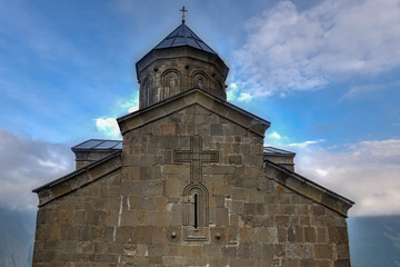 Fototapeta na wymiar George Trinity Church - Kazbegi, Georgia