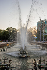 City fountain in summertime. Almaty, Kazakhstan