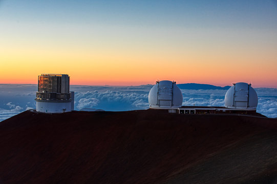 Mauna Kea Observatories Sunset