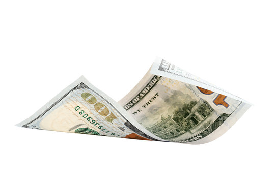 One hundred dollars isolated on white background. new one hundred dollars.
