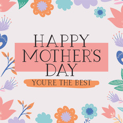 Obraz premium happy mothers day card with herbs square frame