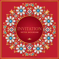 Red and gold Invitation template