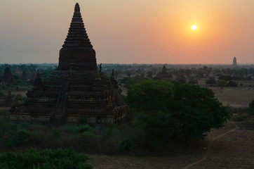 Bulethi Pagoda at sunrise, Nyaung U, Myanmar