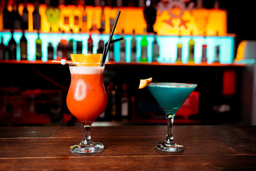 orange cocktail at the bar