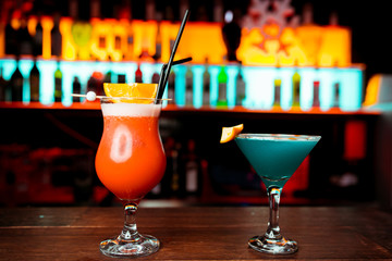 orange cocktail at the bar