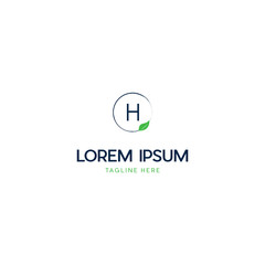 Creative Illustration modern H Leaf sign geometric logo design template, Letter H Leaf logo design template. Creative modern trendy H Leaf typography