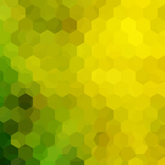 Fototapeta na wymiar Abstract background consisting of yellow, green hexagons. Geometric design for business presentations or web template banner flyer. Vector illustration