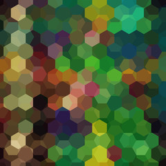 Fototapeta na wymiar Abstract hexagons vector background. Geometric vector illustration. Creative design template. Green, brown colors.
