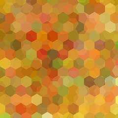 Fototapeta na wymiar Geometric pattern, vector background with hexagons in yellow, orange  tones. Illustration pattern