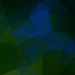 Polygonal vector background. Can be used in cover design, book design, website background. Vector illustration. Green, blue colors.