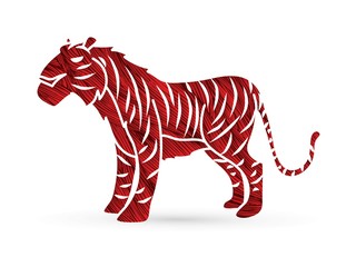 Fototapeta na wymiar Tiger cartoon graphic vector