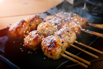 japanese meatball grill  or tsukune.
