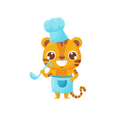 Tiger cook on white background. Vector illustration.