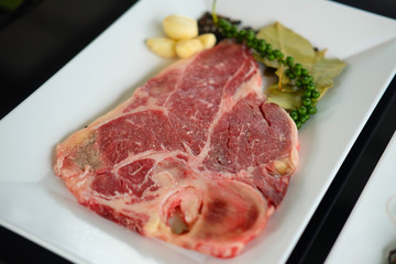 raw ribeye steak