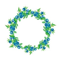wreath of berries. Hand drawn watercolor illustration 