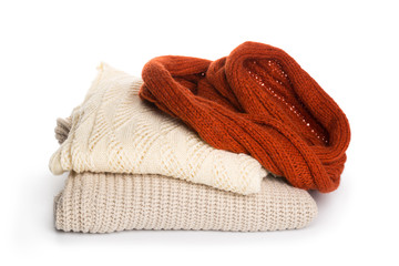 Folded sweater on isolation background