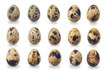 Obraz premium Fresh Quail eggs on background.Food and health concept.