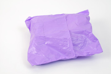 Plastic bag or Package envelope on white background.