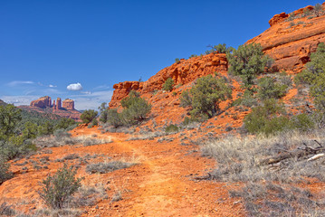 Cathedral Rock in Sedona AZ viewed from the Baby Bell Trail.